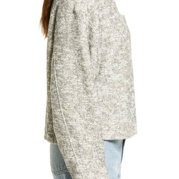 & And Other Stories Mélange Mock Neck Sweater US S‎ Boxy Cropped Minimalist Cozy - Picture 2 of 7